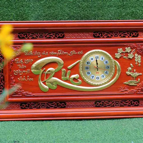 Tranh đồng hồ chữ Phúc 1,27m