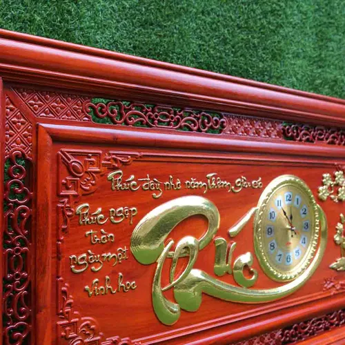 Tranh đồng hồ chữ Phúc 1,27m