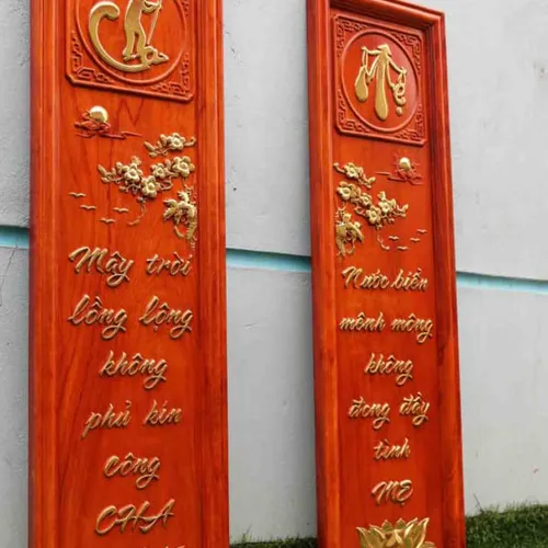 Tranh chữ cha mẹ khung liền