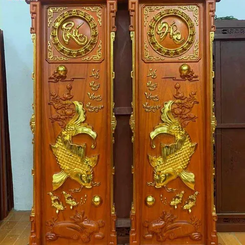 Tranh lý ngư vọng nguyệt khung triện