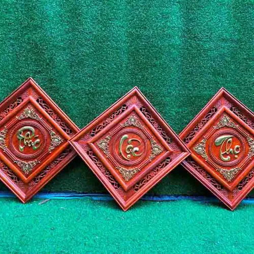 Tranh vuông chữ Phúc Lộc Thọ rộng 55cm