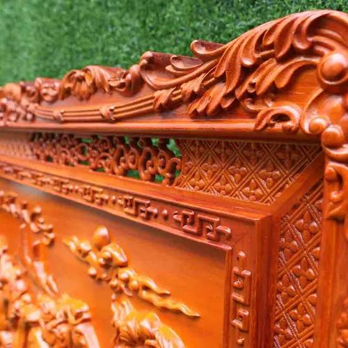 Tranh gỗ mã đáo thành công dài 1.55m