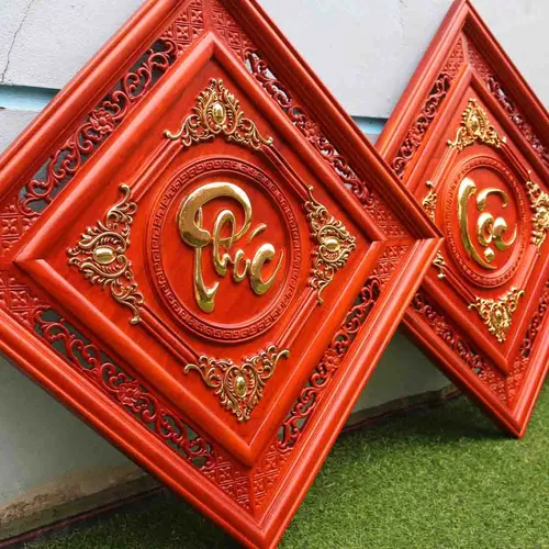 Tranh Phúc Lộc Thọ vuông 61cm