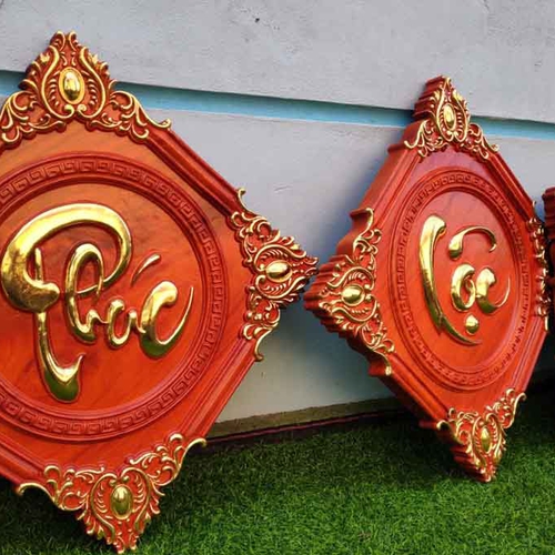 Tranh Phúc Lộc Thọ vuông 40cm 