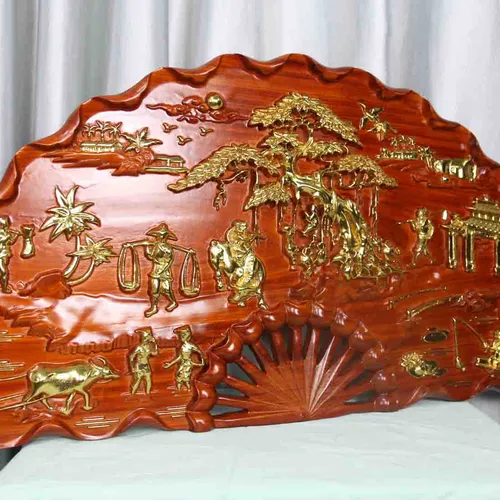 Quạt gỗ đồng quê dài 1m