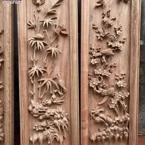 Tranh tứ quý gỗ hương đá