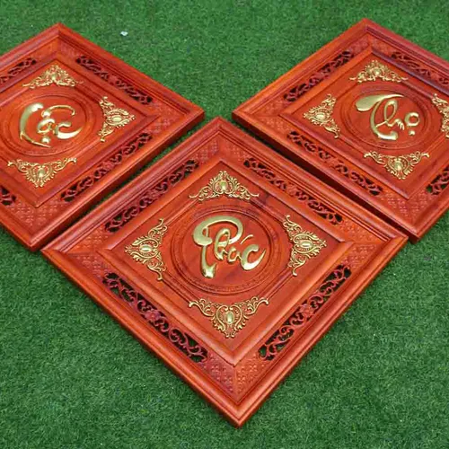 Tranh Phúc Lộc Thọ vuông 61cm