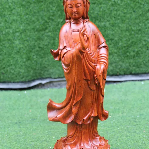 Tượng Quan Âm Bồ Tát đứng đài sen cao 60cm