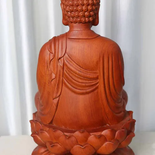 Tượng A Di Đà cao 40cm gỗ hương đá