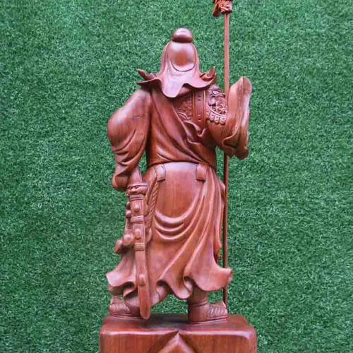 Tượng Quan Công đứng vuốt râu cao 80cm