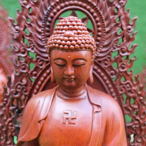 Bộ Tây Phương Tam Thánh cao 60cm gỗ hương