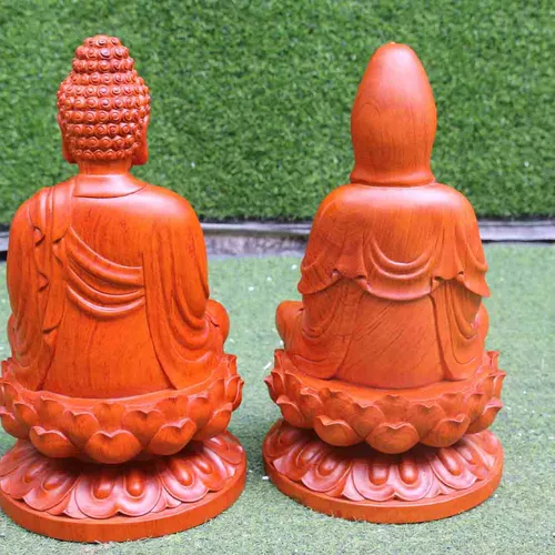 Phật A Di Đà cao 30cm gỗ hương