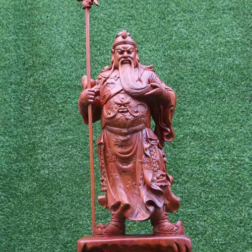 Tượng Quan Công đứng vuốt râu cao 80cm