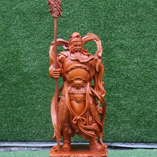 Tượng Quan Công hộ pháp gỗ hương cao 80cm