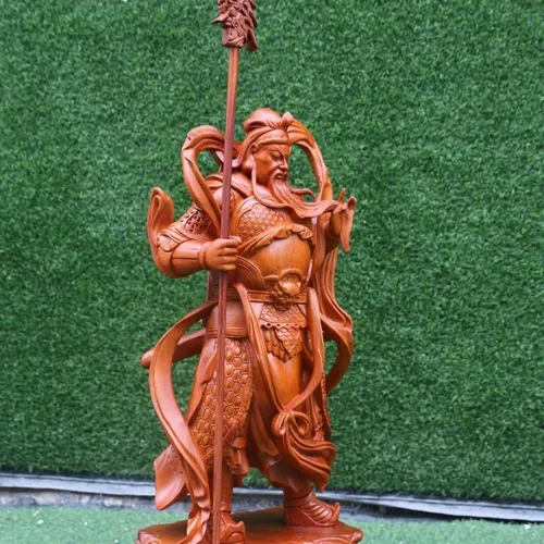Tượng Quan Công hộ pháp gỗ hương cao 80cm
