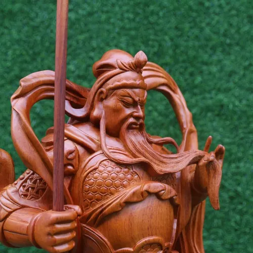 Tượng Quan Công hộ pháp gỗ hương cao 80cm