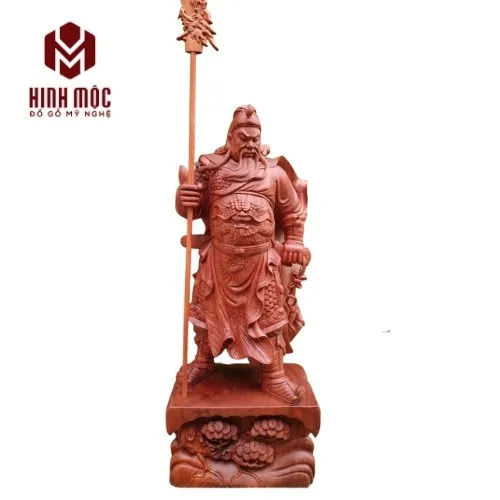 Tượng Quan Công trấn ải gỗ hương đế tùng