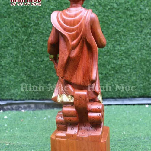 Tượng Trần Quốc Tuấn gỗ hương mạ vàng cao 50-80cm