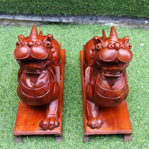 Đôi tỳ hưu dài 30cm gỗ hương ta