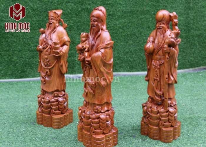 tượng 3 ông phúc lộc thọ  đế tiền vàng 3 tượng 3 ông phúc lộc thọ  đế tiền vàng 3