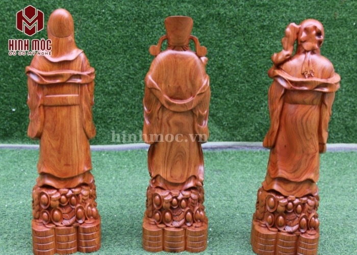 tượng 3 ông phúc lộc thọ gỗ hương đế tiền vàng 2 tượng 3 ông phúc lộc thọ gỗ hương đế tiền vàng 2