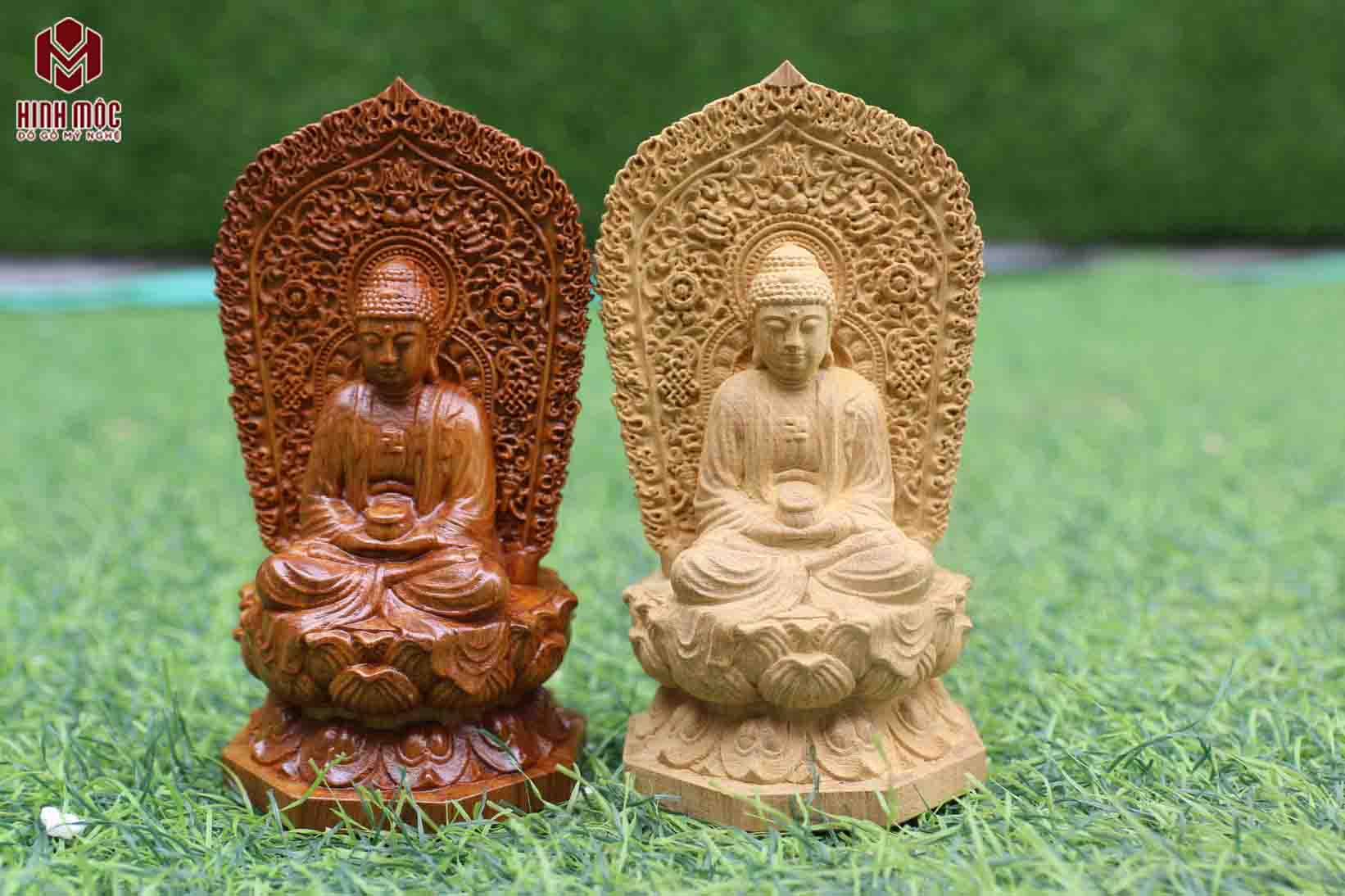 Tượng Phật 2 mặt để xe ô tô - Tượng đẹp gỗ bách xanh thơm nức!