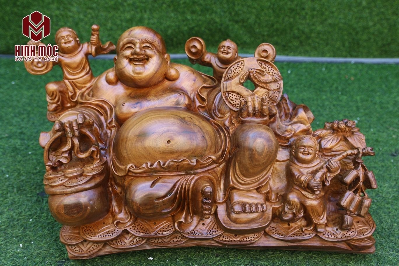 tượng Phật Di Lặc tam phúc gỗ bách xanh (1) tượng Phật Di Lặc tam phúc gỗ bách xanh (1)