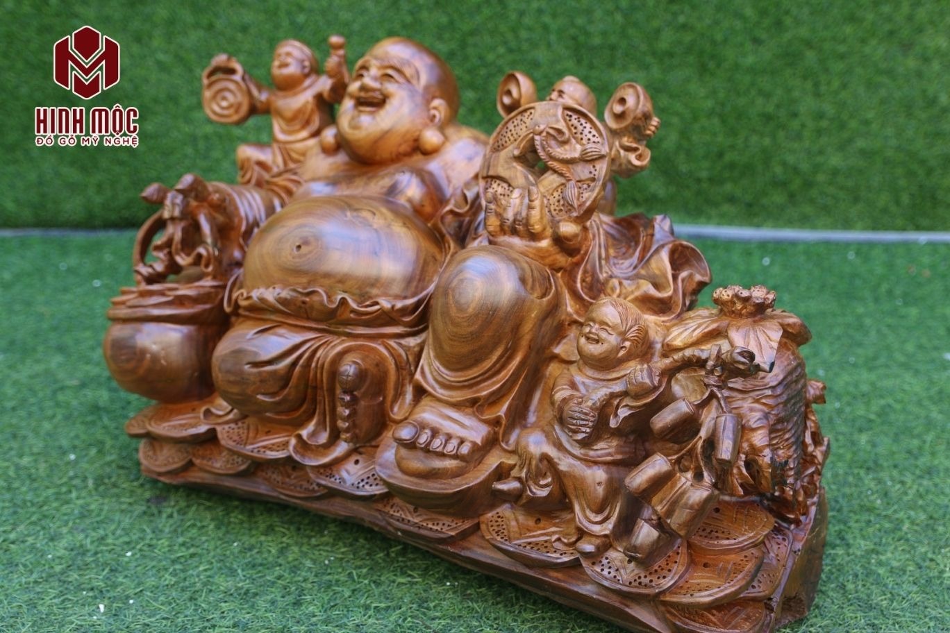 tượng Phật Di Lặc tam phúc gỗ bách xanh (2) tượng Phật Di Lặc tam phúc gỗ bách xanh (2)