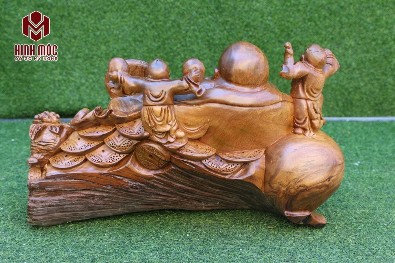 tượng Phật Di Lặc tam phúc gỗ bách xanh (3) tượng Phật Di Lặc tam phúc gỗ bách xanh (3)