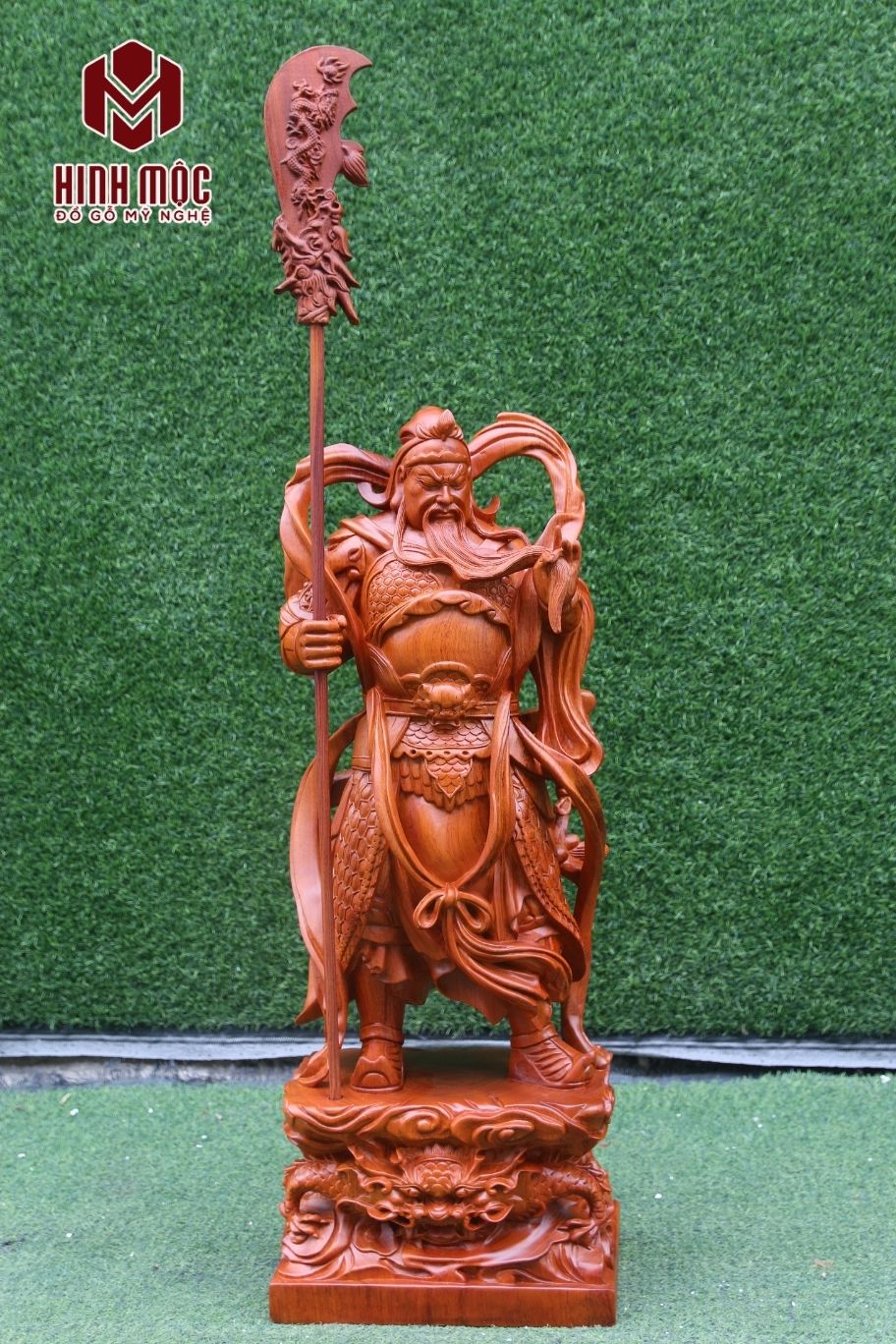 Tượng Quan công hộ pháp cao 80cm gỗ hương Tượng Quan công hộ pháp cao 80cm gỗ hương