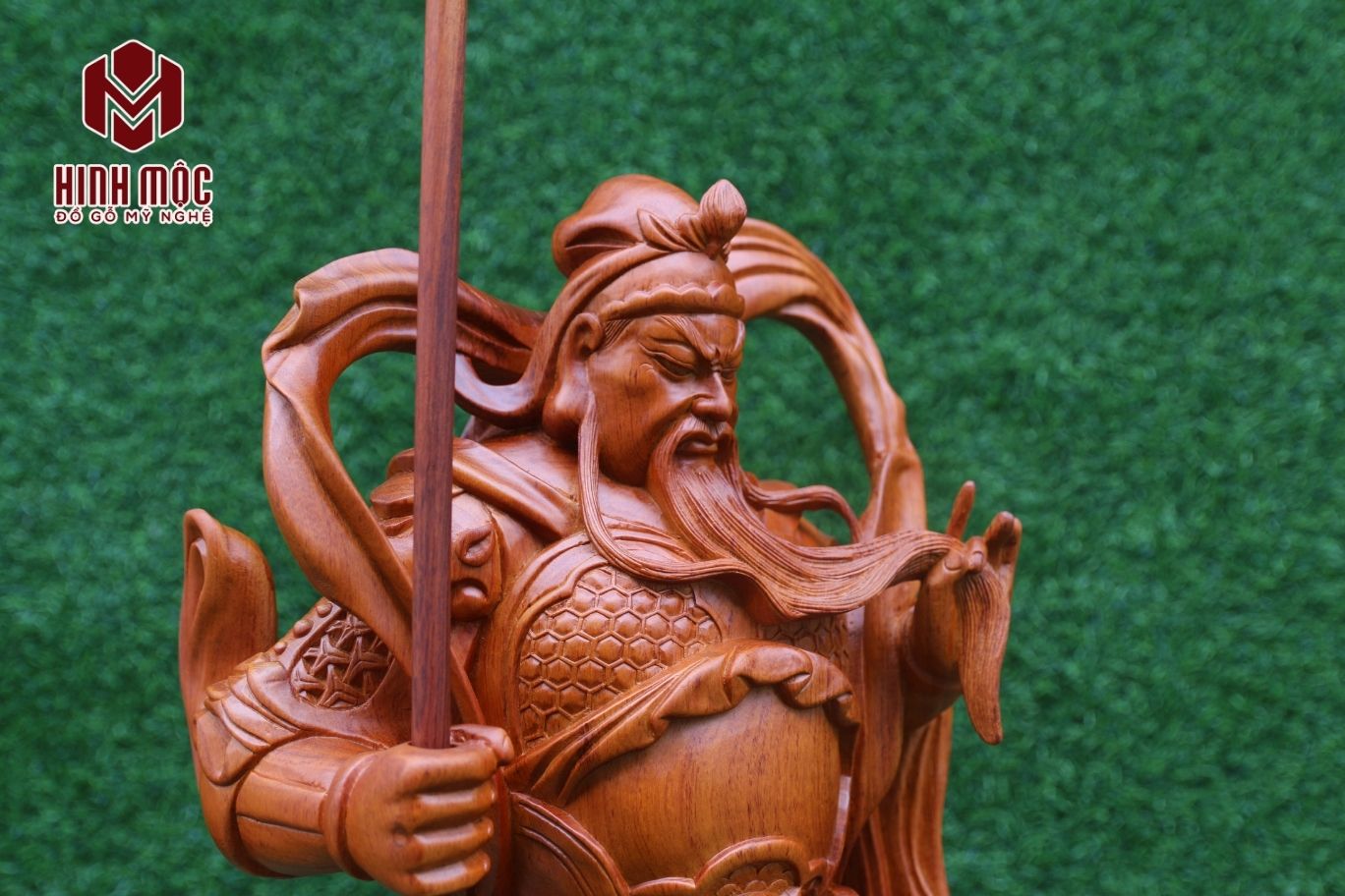Tượng Quan công hộ pháp gỗ hương đục sắc nét Tượng Quan công hộ pháp gỗ hương đục sắc nét