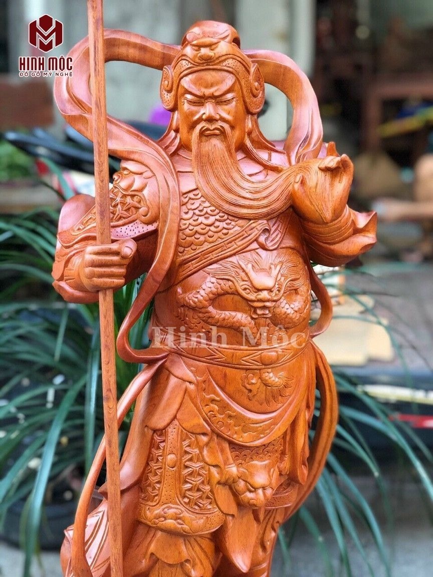 tượng Quan Văn Trường trấn ải gỗ hương đục sắc nét tượng Quan Văn Trường trấn ải gỗ hương đục sắc nét