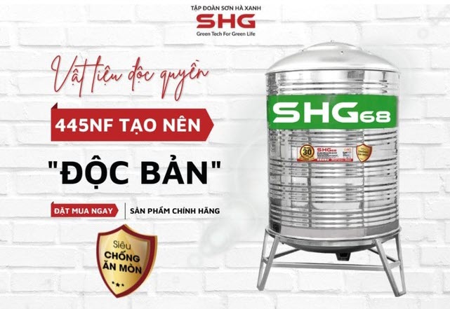 Bồn nước inox Sơn Hà 68 1000L đứng Bồn nước inox Sơn Hà 68 1000L đứng