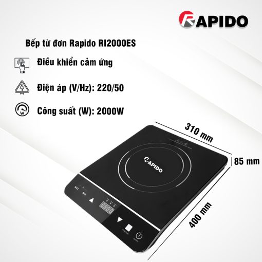 Bếp từ đơn Rapido RI2000ES Bếp từ đơn Rapido RI2000ES