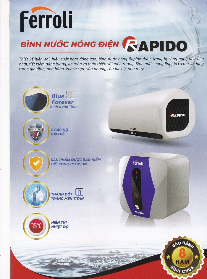 Bình nước nóng Ferroli Rapido SD 30L Bình nước nóng Ferroli Rapido SD 30L