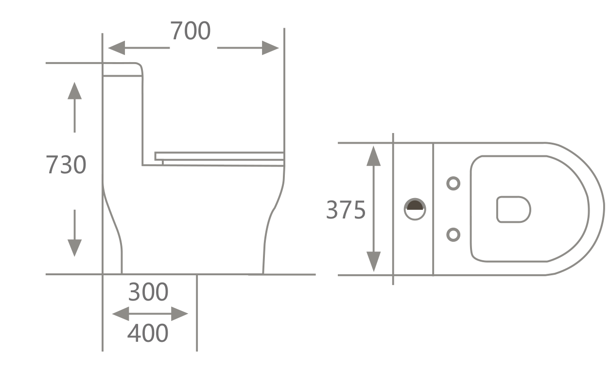 Bồn cầu Hwata 1 khối HT-136 Bồn cầu Hwata 1 khối HT-136
