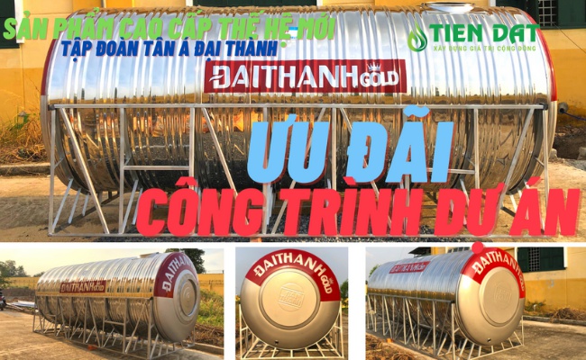 Bồn nước inox công nghiệp Đại Thành 30.000L ngang