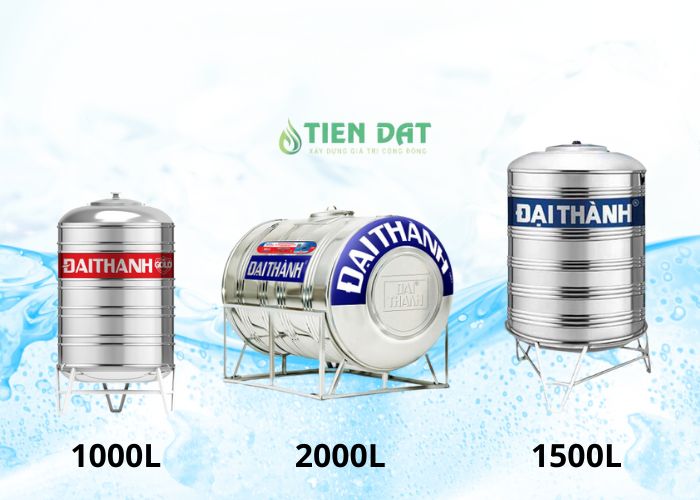 bồn inox đại thành 1000L, 1500L, 2000L