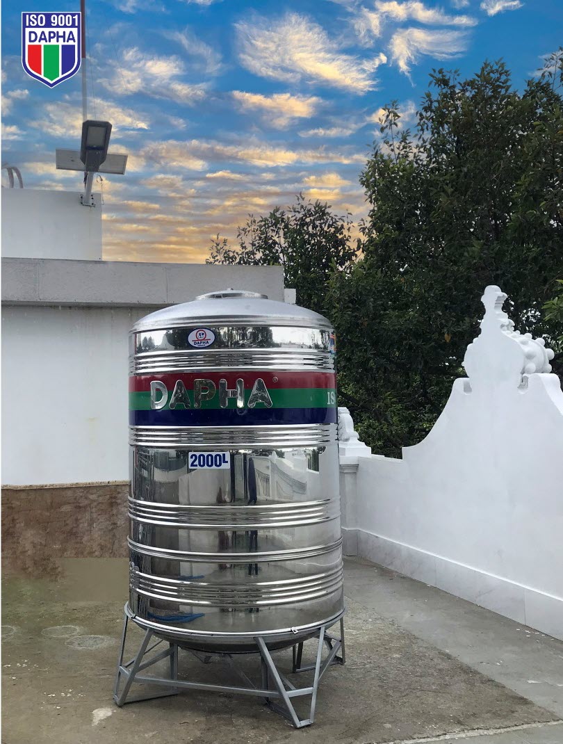 Bồn nước inox Dapha xuất khẩu 10000L đứng Bồn nước inox Dapha xuất khẩu 10000L đứng