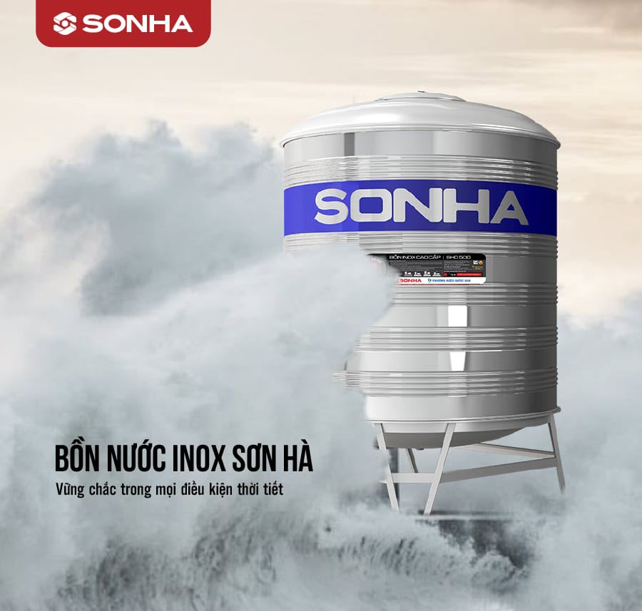 Bồn nước inox Sơn Hà 1000L đứng Bồn nước inox Sơn Hà 1000L đứng