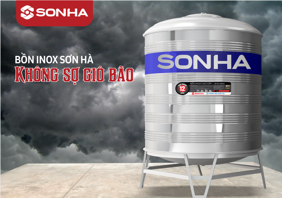 Bồn nước inox Sơn Hà 1000L đứng Bồn nước inox Sơn Hà 1000L đứng