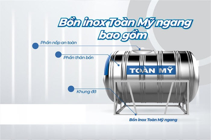 Bồn nước Inox Toàn Mỹ 1000L nằm Bồn nước Inox Toàn Mỹ 1000L nằm