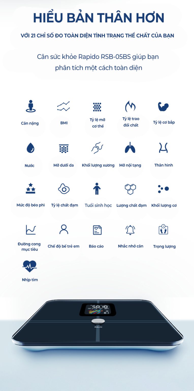 Cân sức khỏe Rapido RSB-05BS Cân sức khỏe Rapido RSB-05BS
