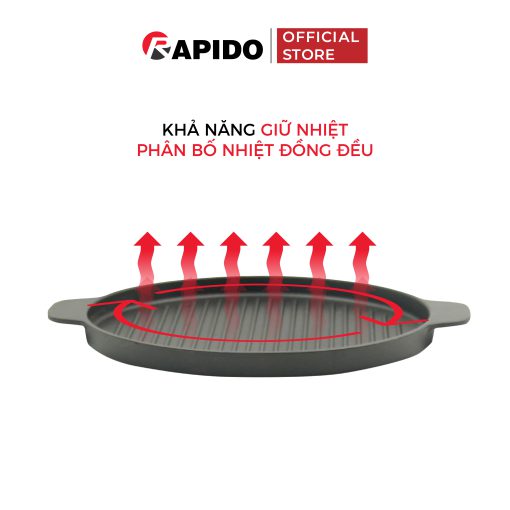 Chảo gang nướng Rapido RG28-RF tròn Chảo gang nướng Rapido RG28-RF tròn