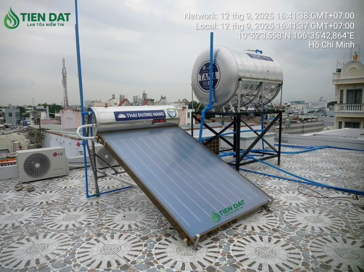 Công trình giao lắp đặt máy Thái Dương Năng Sơn Hà 220L Công trình giao lắp đặt máy Thái Dương Năng Sơn Hà 220L