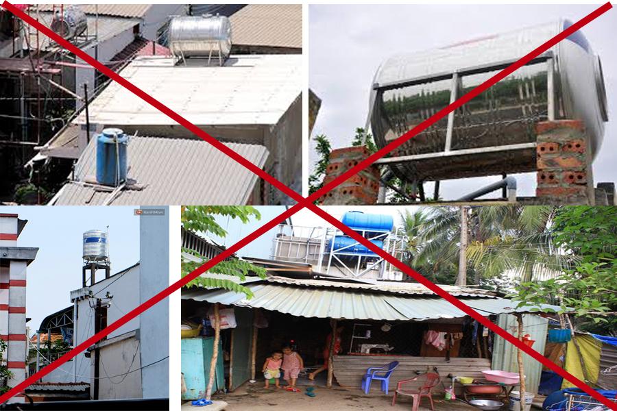 Những vị trí không nên lắp đặt bồn đựng nước inox