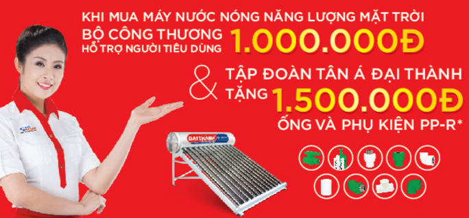 Hình ảnh về một trong số các chương trình khuyến mại của máy nước nóng năng lượng mặt trời Đại Thành