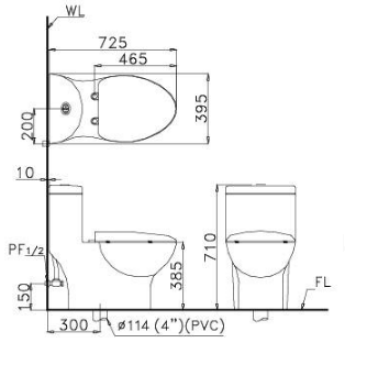 Bồn cầu một khối-hai chế độ Caesar CD1375