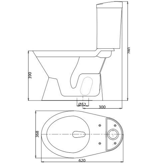 Bồn cầu két rời viglacera VI66
