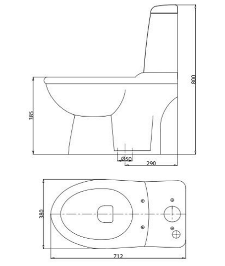 Bồn cầu két rời viglacera VI77